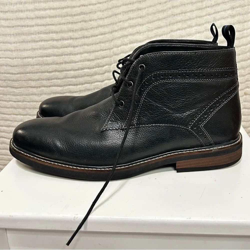 Nunn Bush Chukkas Black Leather Men's Ankle Boots Lace Up Size 11 - Picture 2 of 16
